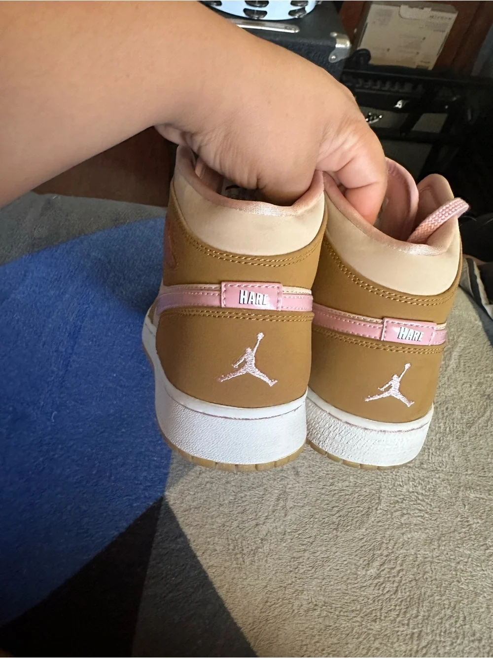 Looney tunes Jordans Mid-Top Sneakers in Pink and Tan Limited Edition